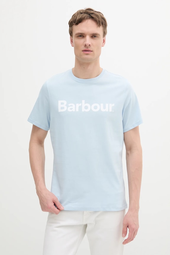 Barbour t-shirt in cotone sovrastampa blu MTS0531
