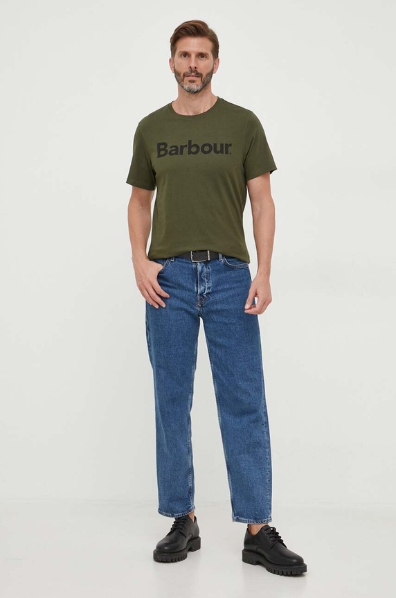 Barbour t-shirt bawełniany MTS0531 zielony AA00