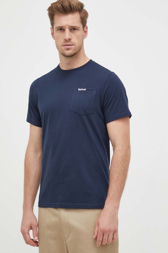 Barbour t-shirt bawełniany granatowy MTS1114