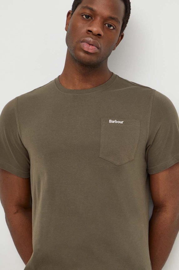 Barbour t-shirt bawełniany zielony MTS1114