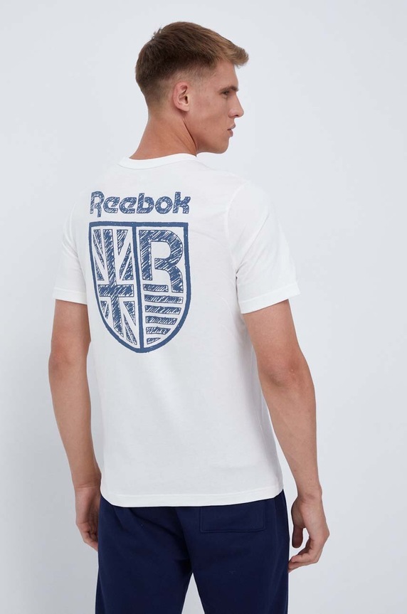 Odzież Reebok t-shirt bawełniany 100071168 beżowy