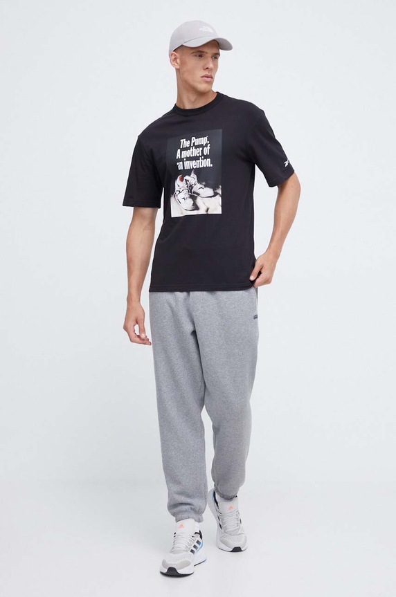 Reebok Classic pamut póló Basketball 100068513 fekete AW23