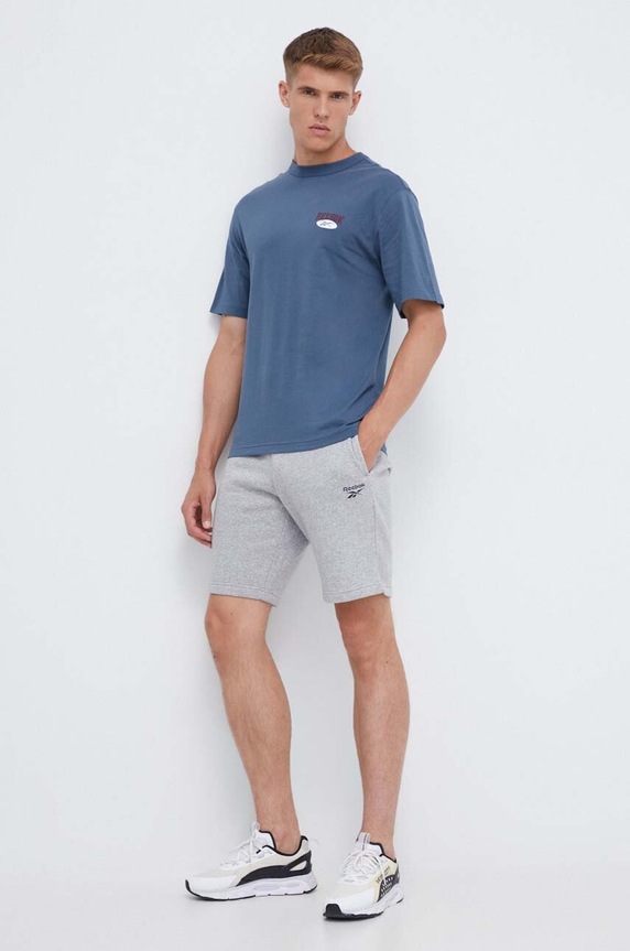 Βαμβακερό μπλουζάκι Reebok Classic 100036857 μπλε AW23