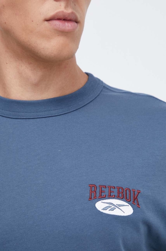 Βαμβακερό μπλουζάκι Reebok Classic 100036857 μπλε