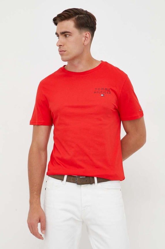 Tommy Hilfiger pamut társalgó póló piros UM0UM02916