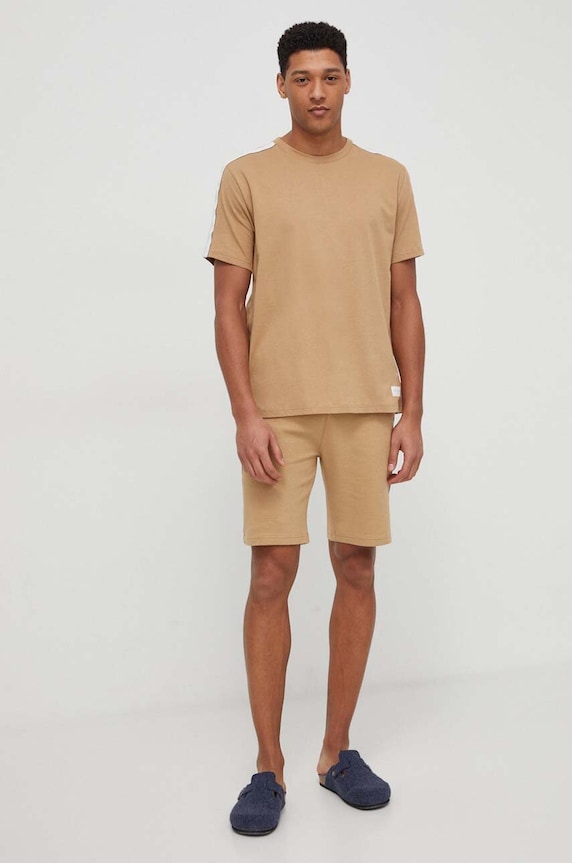 Bavlnené tričko Tommy Hilfiger UM0UM03005 béžová AW23
