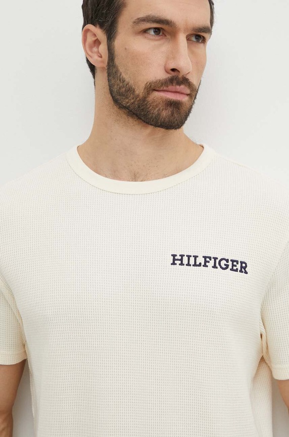 Tommy Hilfiger pamut társalgó póló bézs UM0UM03116