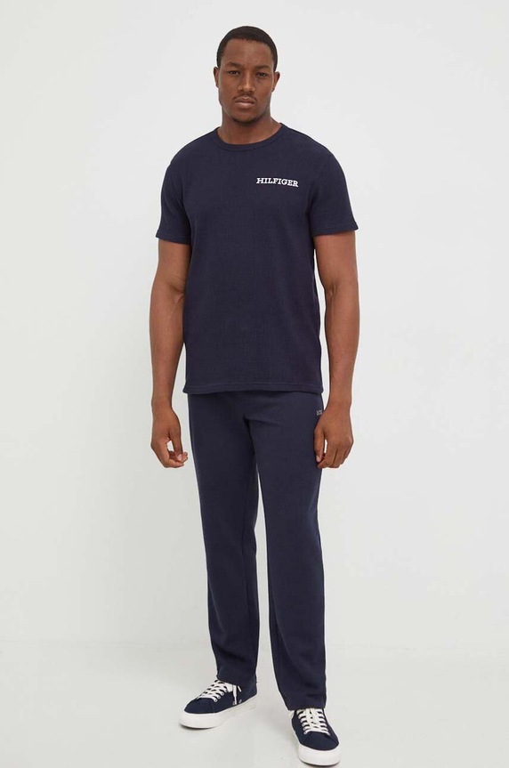 Tommy Hilfiger t-shirt lounge bawełniany UM0UM03116 granatowy SS24