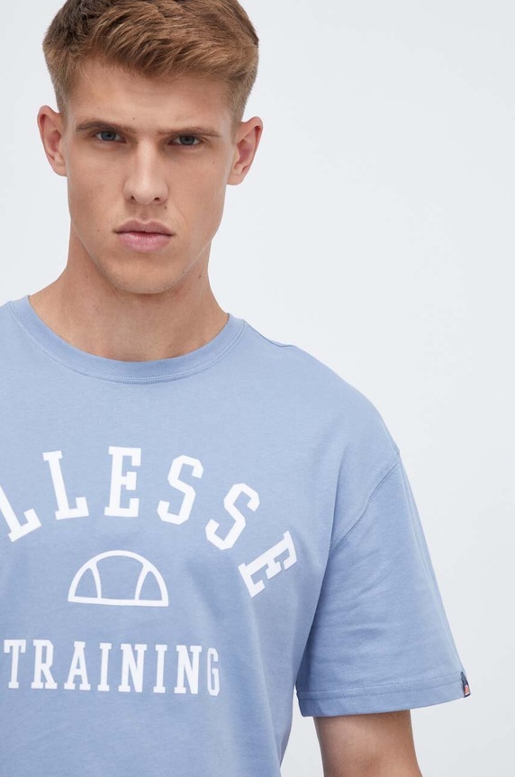Bavlněné tričko Ellesse potisk modrá SHN15260
