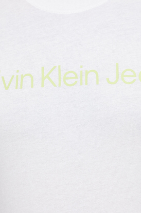 Bavlněné tričko Calvin Klein Jeans bílá J30J322344
