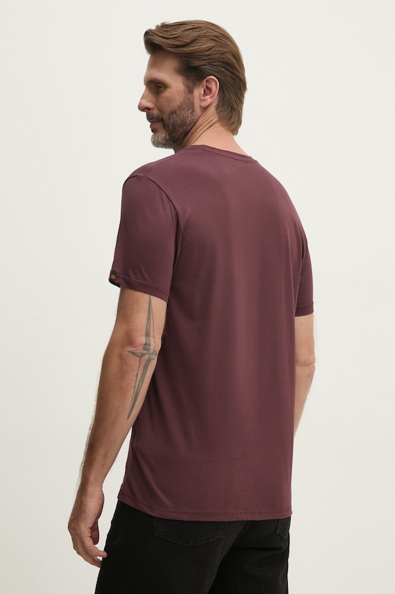 Ρούχα Βαμβακερό μπλουζάκι Alpha Industries 188505.21 μπορντό