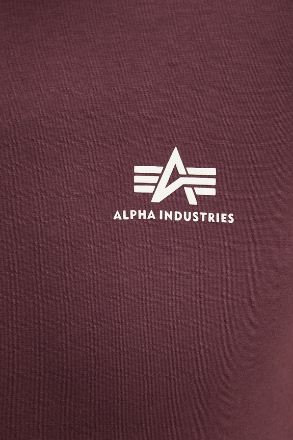 Βαμβακερό μπλουζάκι Alpha Industries 188505.21 μπορντό