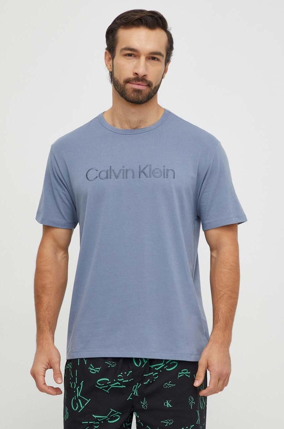 Homewear majica kratkih rukava Calvin Klein Underwear Planet friendly plava 000NM2501E