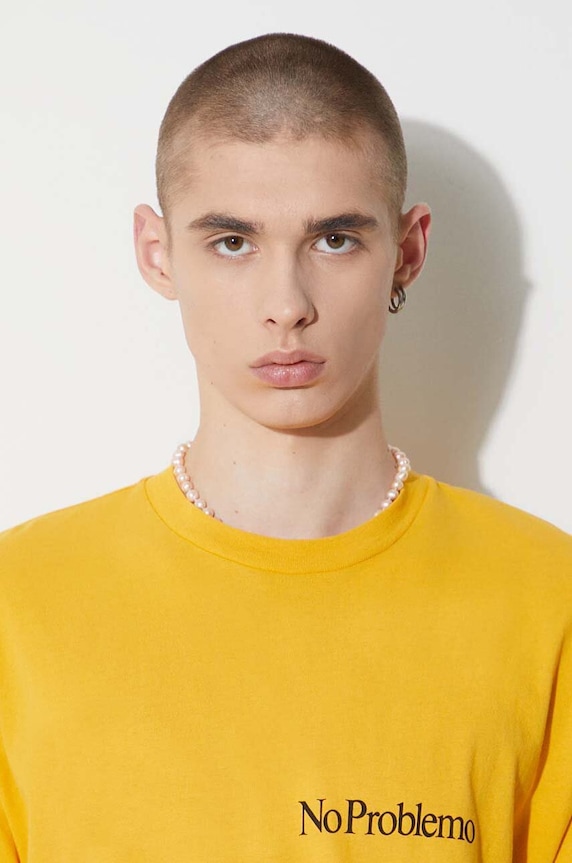 Aries cotton t-shirt FUAR60009 yellow