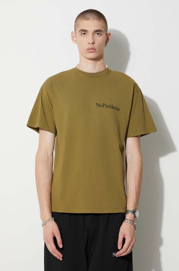 Aries cotton t-shirt relaxed green FUAR60009