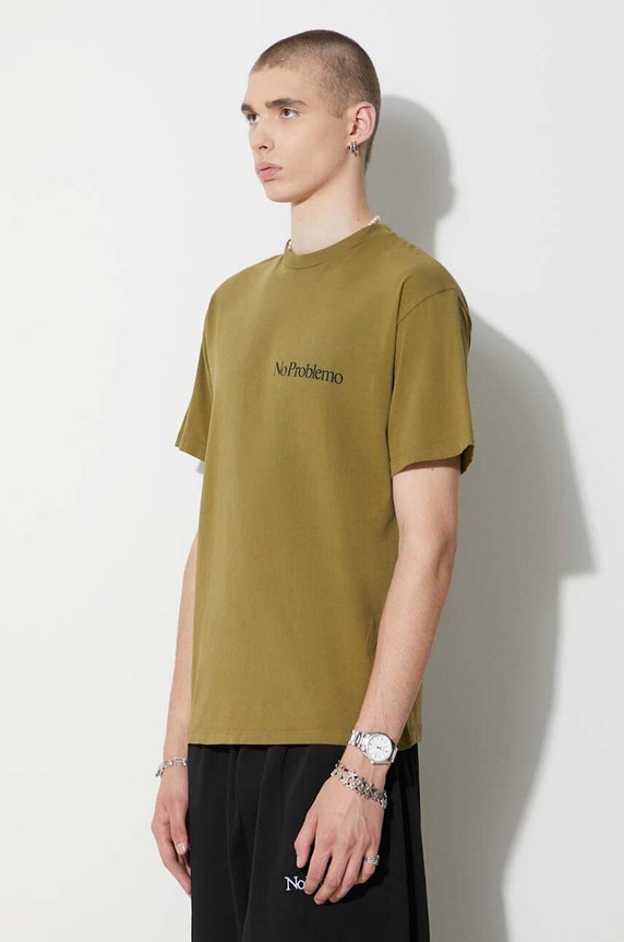 Aries cotton t-shirt green FUAR60009