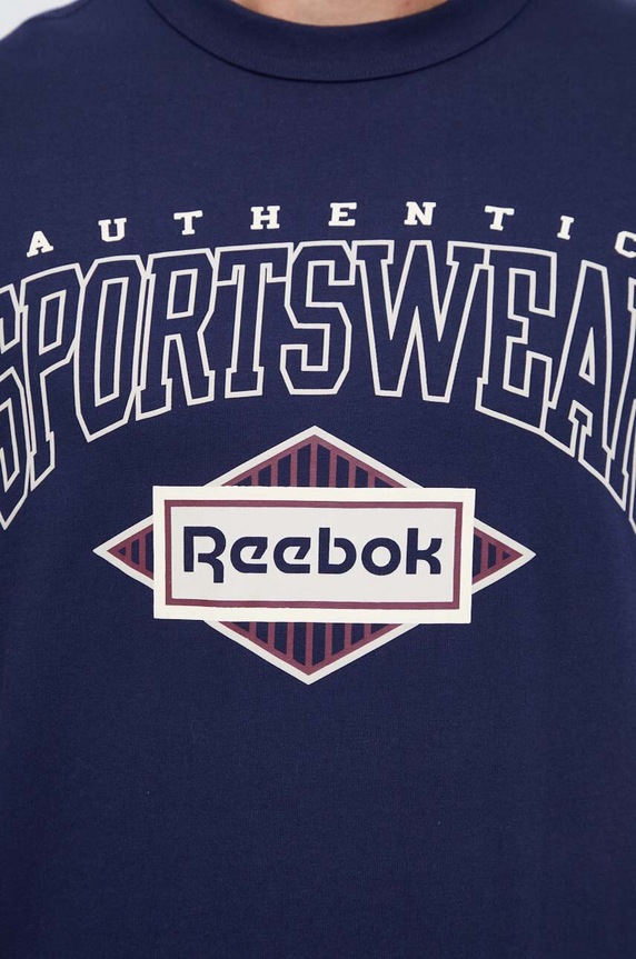 Pamučna majica Reebok Classic 100036803 mornarsko plava