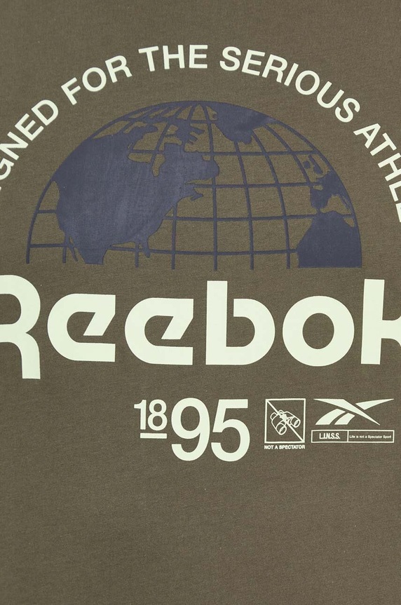 Βαμβακερό μπλουζάκι Reebok 100037038 πράσινο