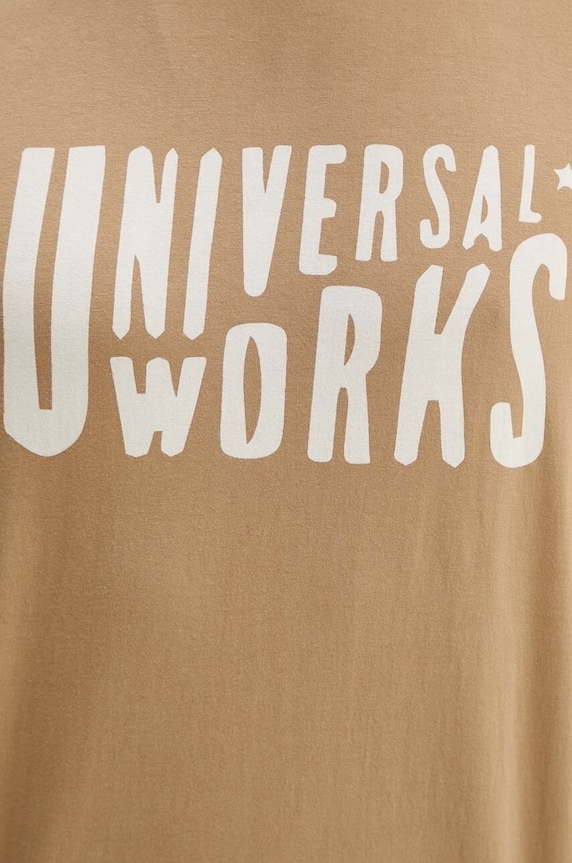 Bavlněné tričko Universal Works Mystery Train Print Tee 29182 béžová