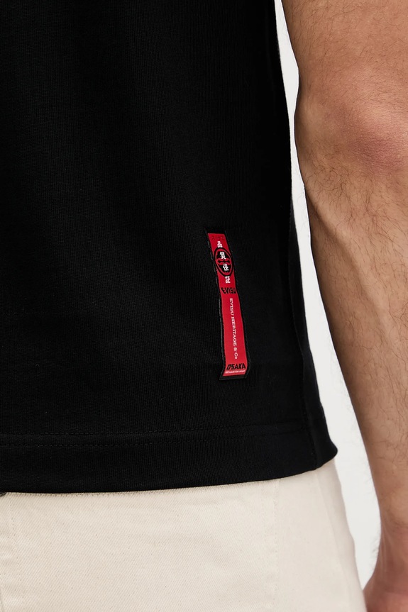 Памучна тениска Evisu Brocade Patch Pocket 2EAHTM3TS7085XXCT черен