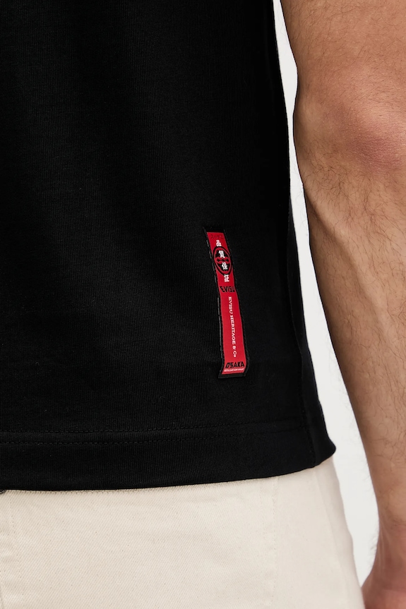Памучна тениска Evisu Brocade Patch Pocket 2EAHTM3TS7085XXCT черен