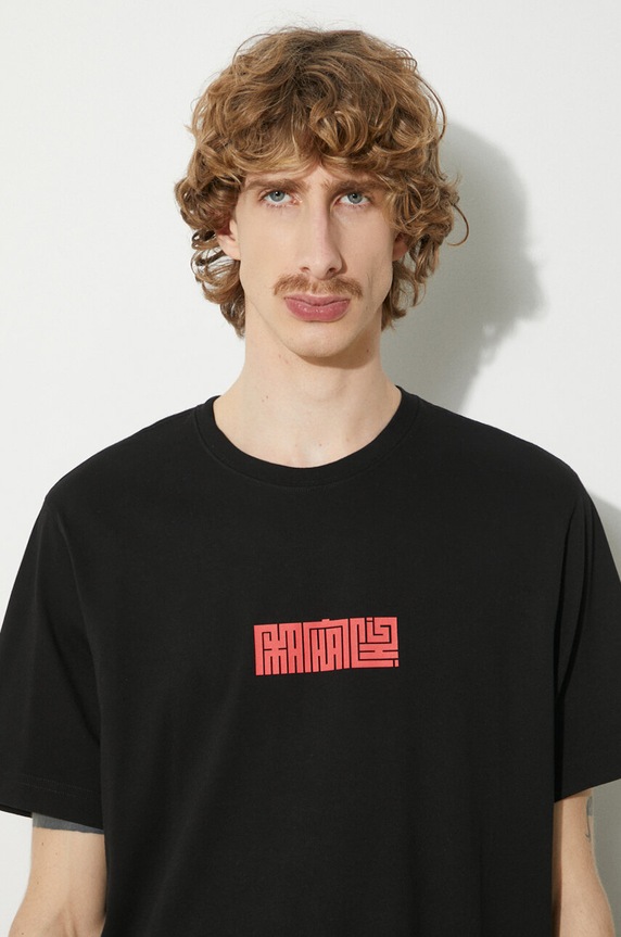 Bavlněné tričko Maharishi Hanko Organic Printed T-Shirt potisk černá 1085.BLACK