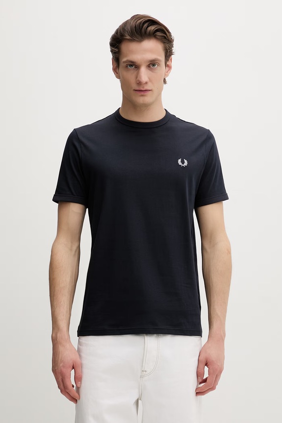Fred Perry t-shirt bawełniany regular granatowy M3519.608