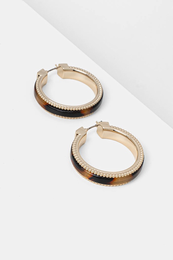 Náušnice Lauren Ralph Lauren PE 35MM TORT HOOP zlatá 14G00876
