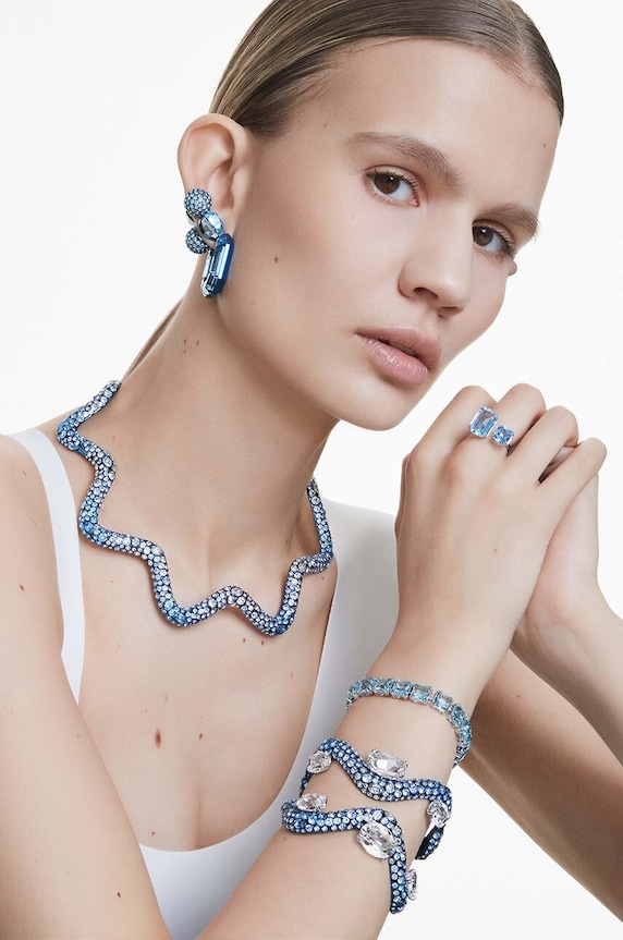 Prsteň Swarovski MILLENIA 5694139 modrá