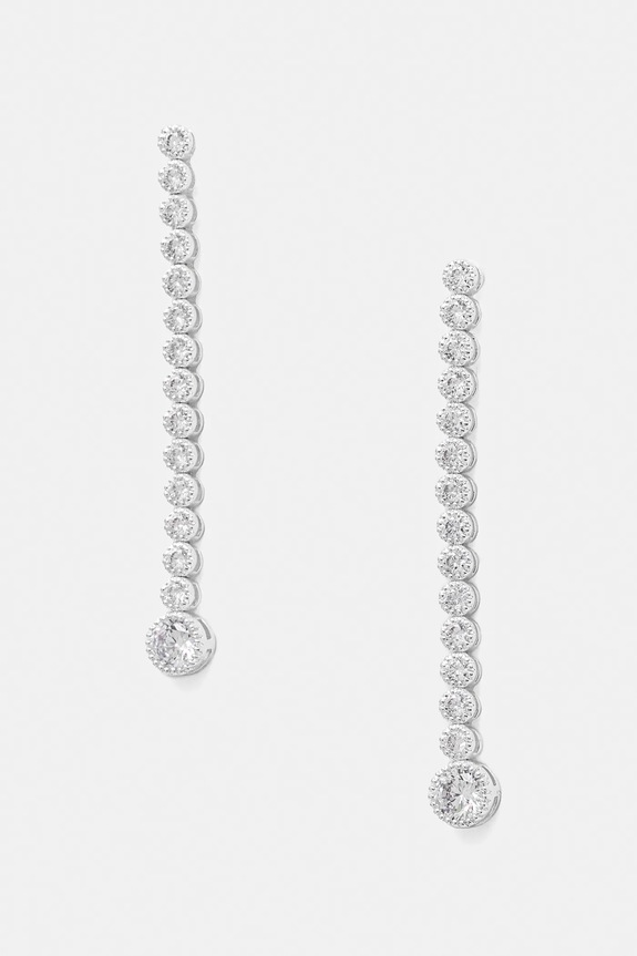Σκουλαρίκια Lauren Ralph Lauren ζιρκόνια ασημί 14G00883