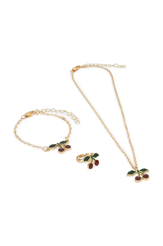 Σετ κοσμημάτων Konges Sløjd CHERRY JEWELRY SET κόκκινο KS101920
