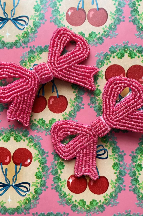 Sponky Konges Sløjd 2 PACK PEARLY BOW HAIR CLIPS 2-pak KS101855