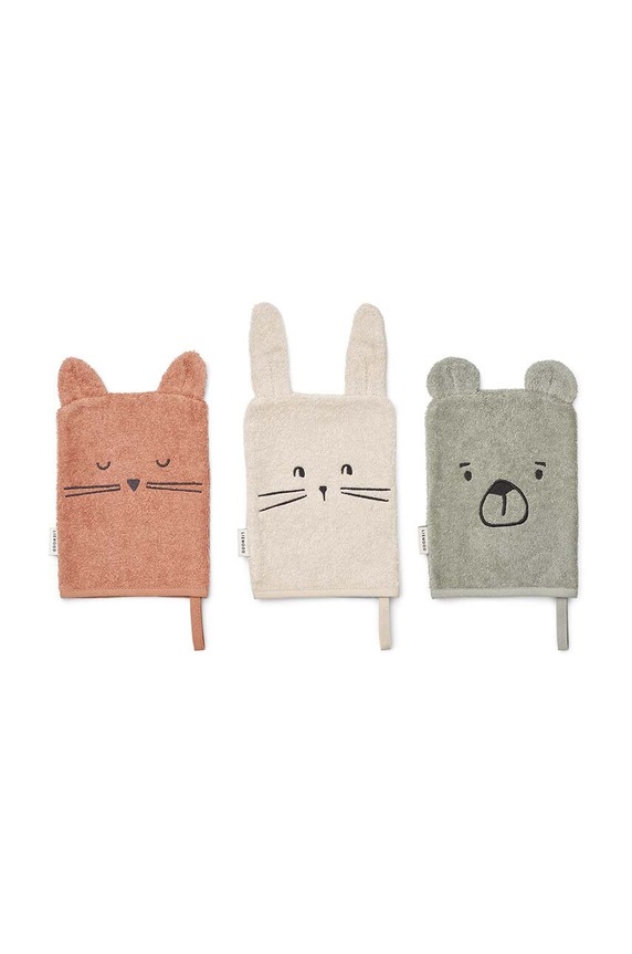 Detská rukavica na umývanie Liewood Sylvester Classic Washcloth 3-Pack 3-pak 3-pak béžová LW19628