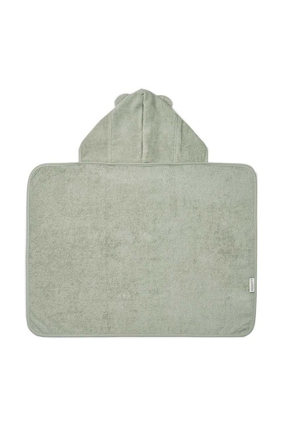 Chłopiec Liewood ręcznik bawełniany niemowlęcy Vilas Bear Baby Hooded Towel LW19630 zielony