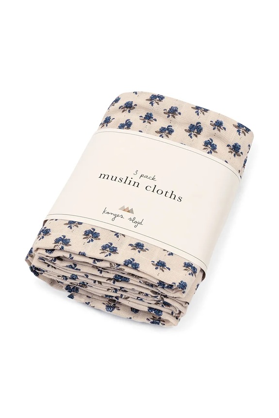 Βρεφική πάνα Konges Sløjd 3 PACK MUSLIN CLOTH GOTS 3-pack Βρεφικό προϊόν μπεζ KS101875