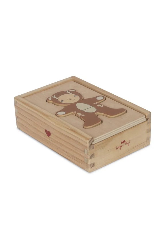 Κοριτσίστικα Ξύλινα παζλ Konges Sløjd WOODEN TEDDY DRESS UP ANIMALS FSC KS102152 μπεζ