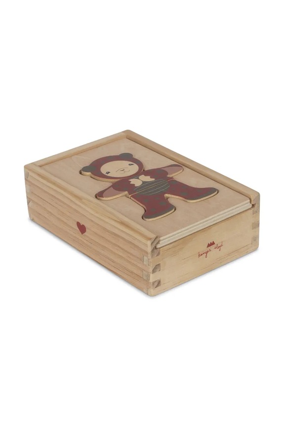 Ξύλινα παζλ Konges Sløjd WOODEN TEDDY DRESS UP ANIMALS FSC KS102152 μπεζ