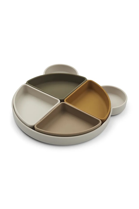 Liewood talerzyk Arne divider plate beżowy LW14317