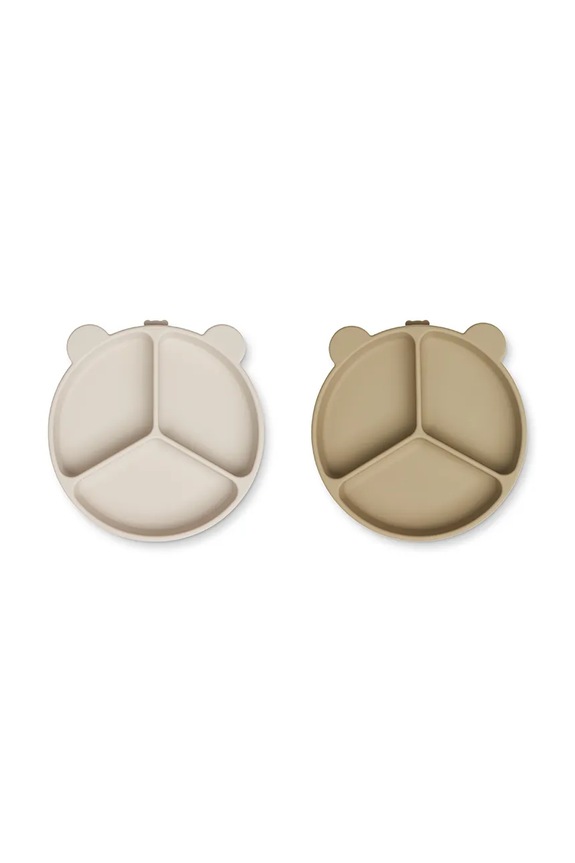 Sada tanierov Liewood Stacy Divider Suction Plate 2-Pack 2-pak LW15122 béžová AA00