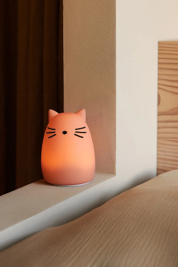 Detská nočná lampa Liewood Winston Cat Night Light ružová LW19943