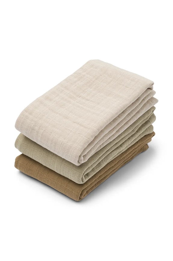 Detská handrička Liewood Lewis Muslin Cloth 3-Pack 3-pak 3-pak hnedá LW20209
