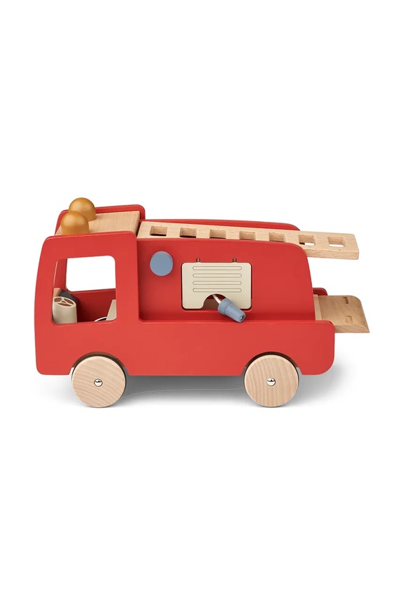 Lesena igrača za otroke Liewood Eigil Fire Truck LW20260 rdeča