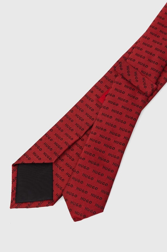 Μεταξωτή γραβάτα HUGO 50520636 κόκκινο SS25