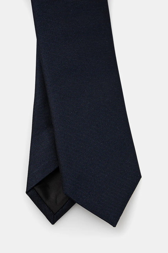Γραβάτα με προσθήκη μεταξιού HUGO Bashinah 50520644 σκούρο μπλε SS26