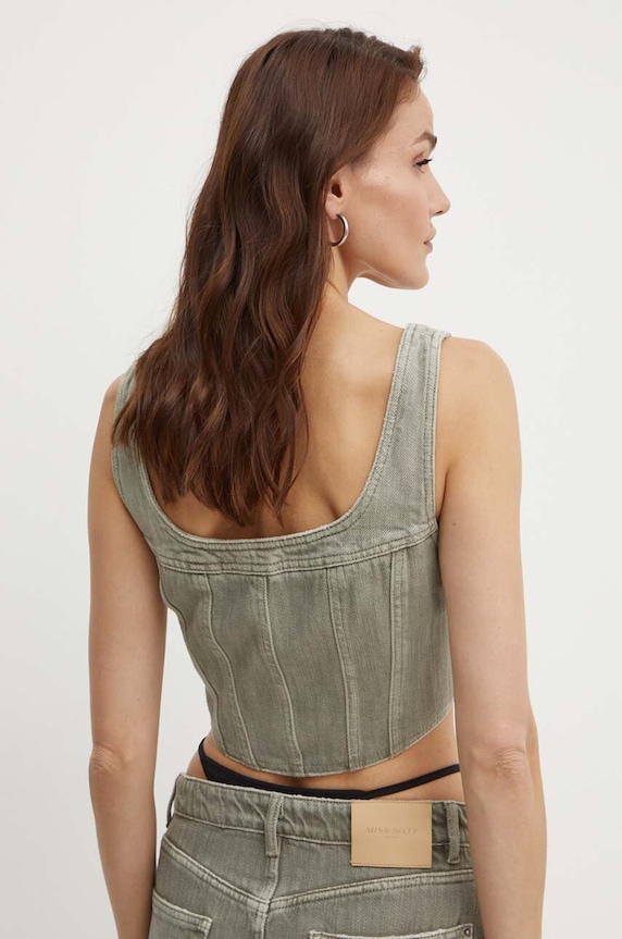 Oblečenie Džínsový top Miss Sixty 6L2XJ2470000 XJ2470 DENIM SHIRT 6L2XJ2470000 zelená