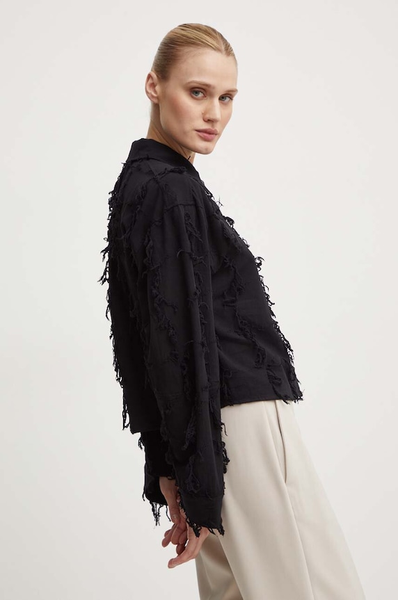 Day Birger et Mikkelsen camasa din bumbac Kenya - Organic Cotton Texture RD lung negru DAY65243265