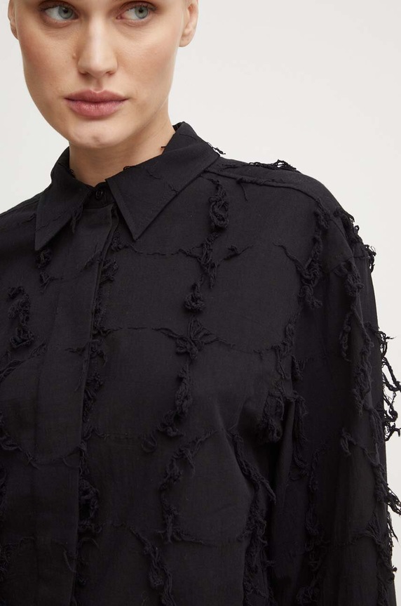 Day Birger et Mikkelsen camasa din bumbac Kenya - Organic Cotton Texture RD DAY65243265 negru