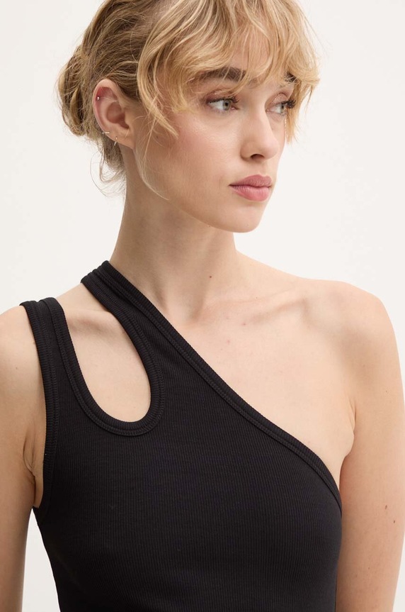 Remain top Jersey One-Shoulder Top z elastanem czarny 502223100