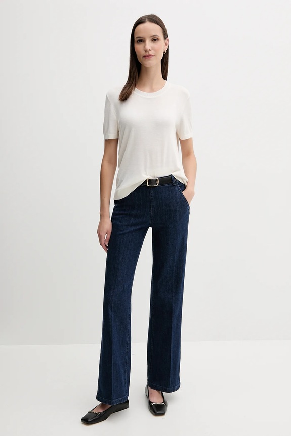 T-shirt με μετάξι United Colors of Benetton 1ZRED10BK μπεζ AW25