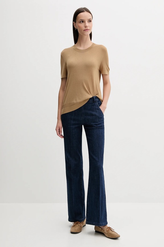 T-shirt με μετάξι United Colors of Benetton 1ZRED10BK μπεζ AW25